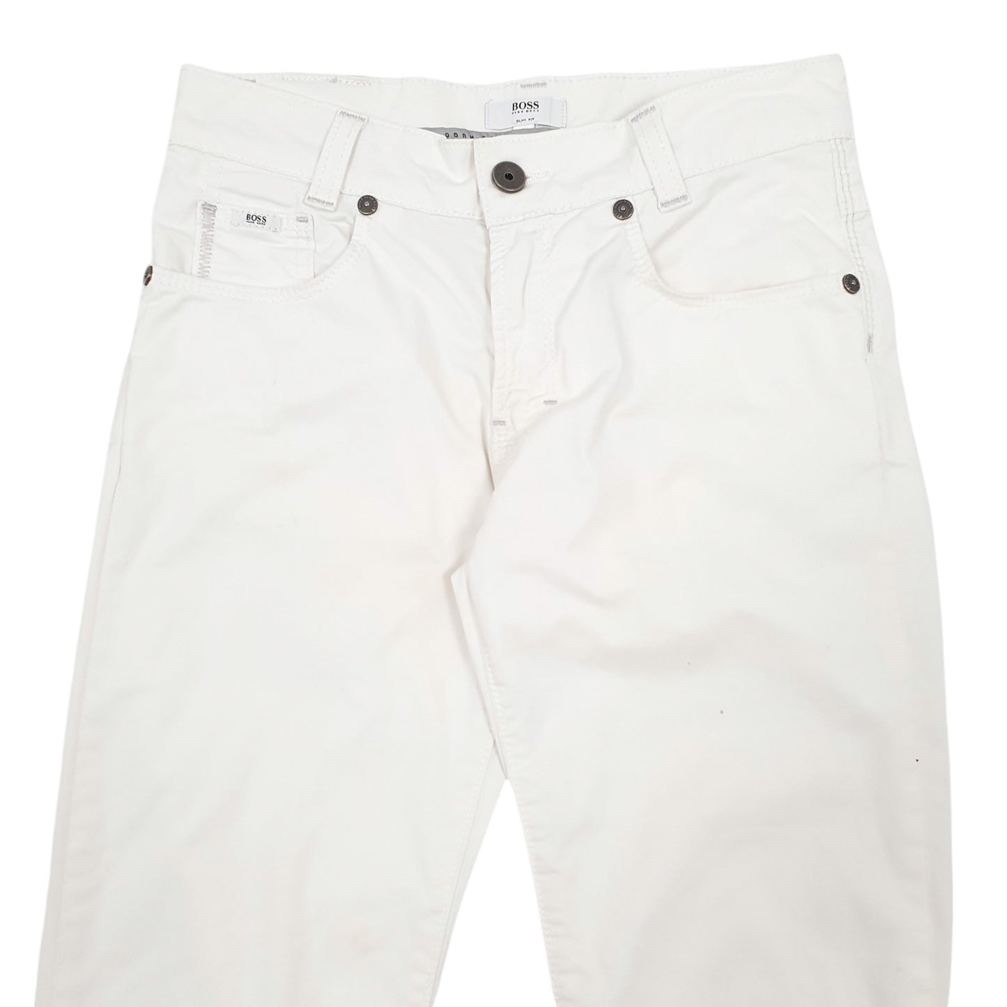 Womens White Hugo Boss  Chino Trousers