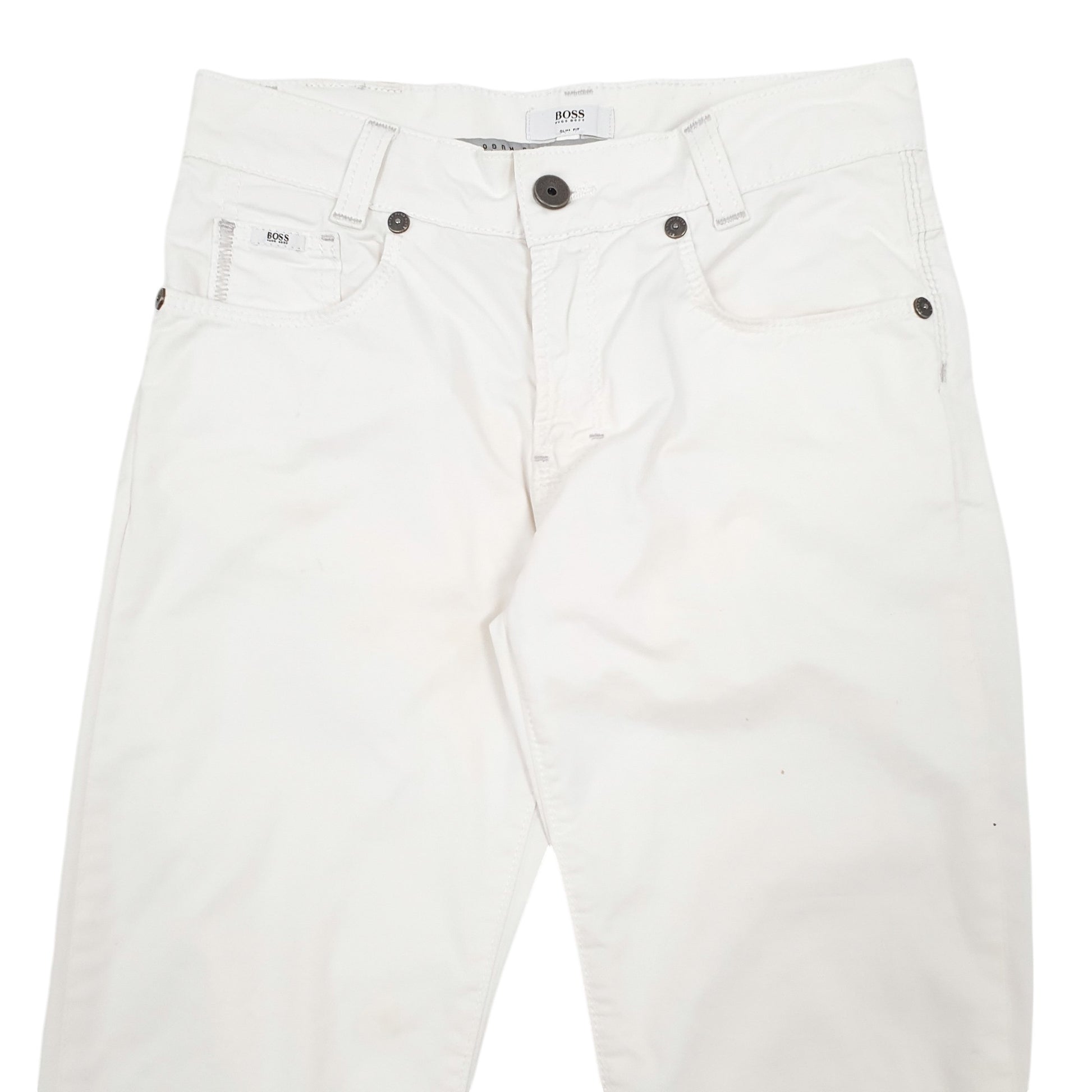 Womens White Hugo Boss  Chino Trousers