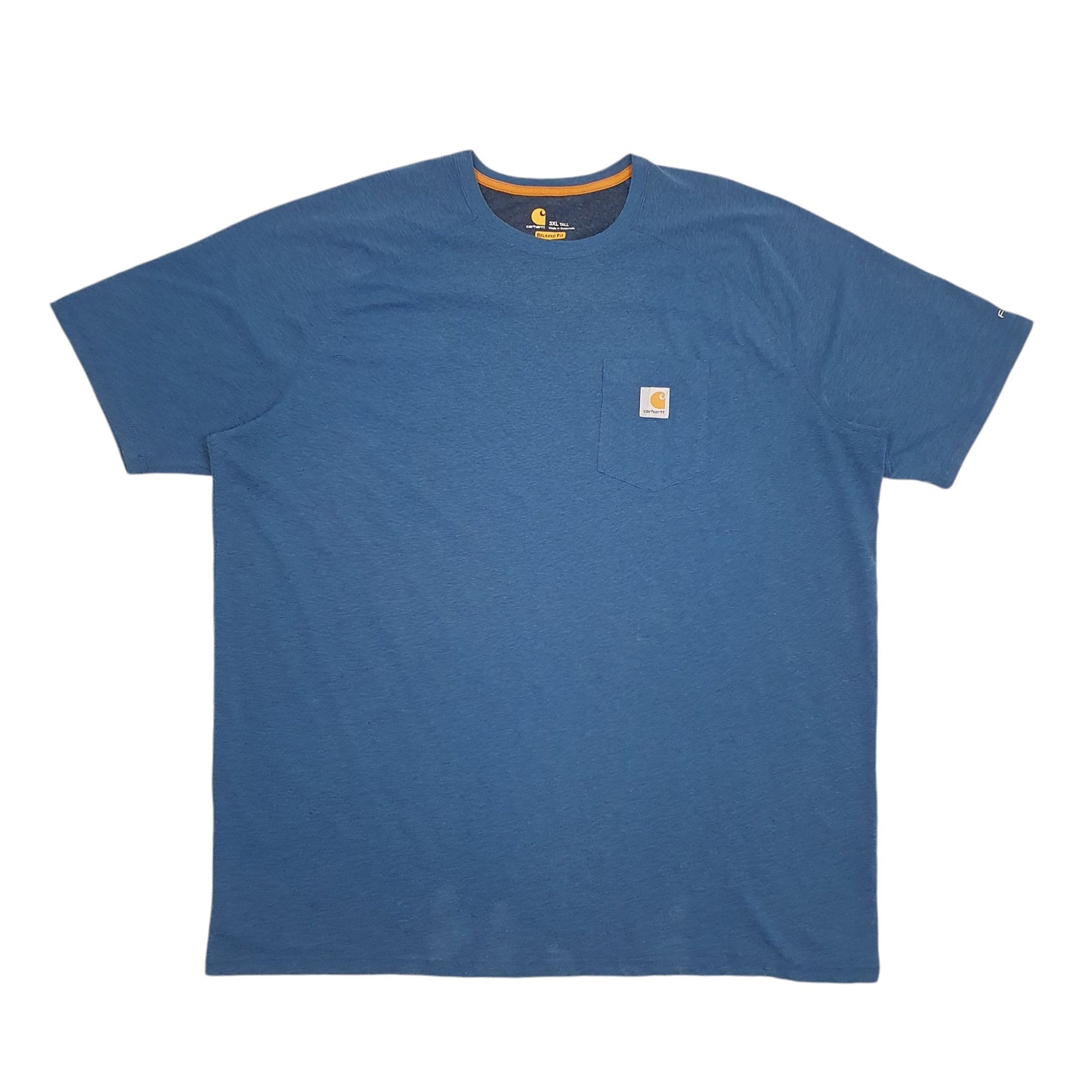 Mens Blue Carhartt Relaxed Fit Short Sleeve T Shirt