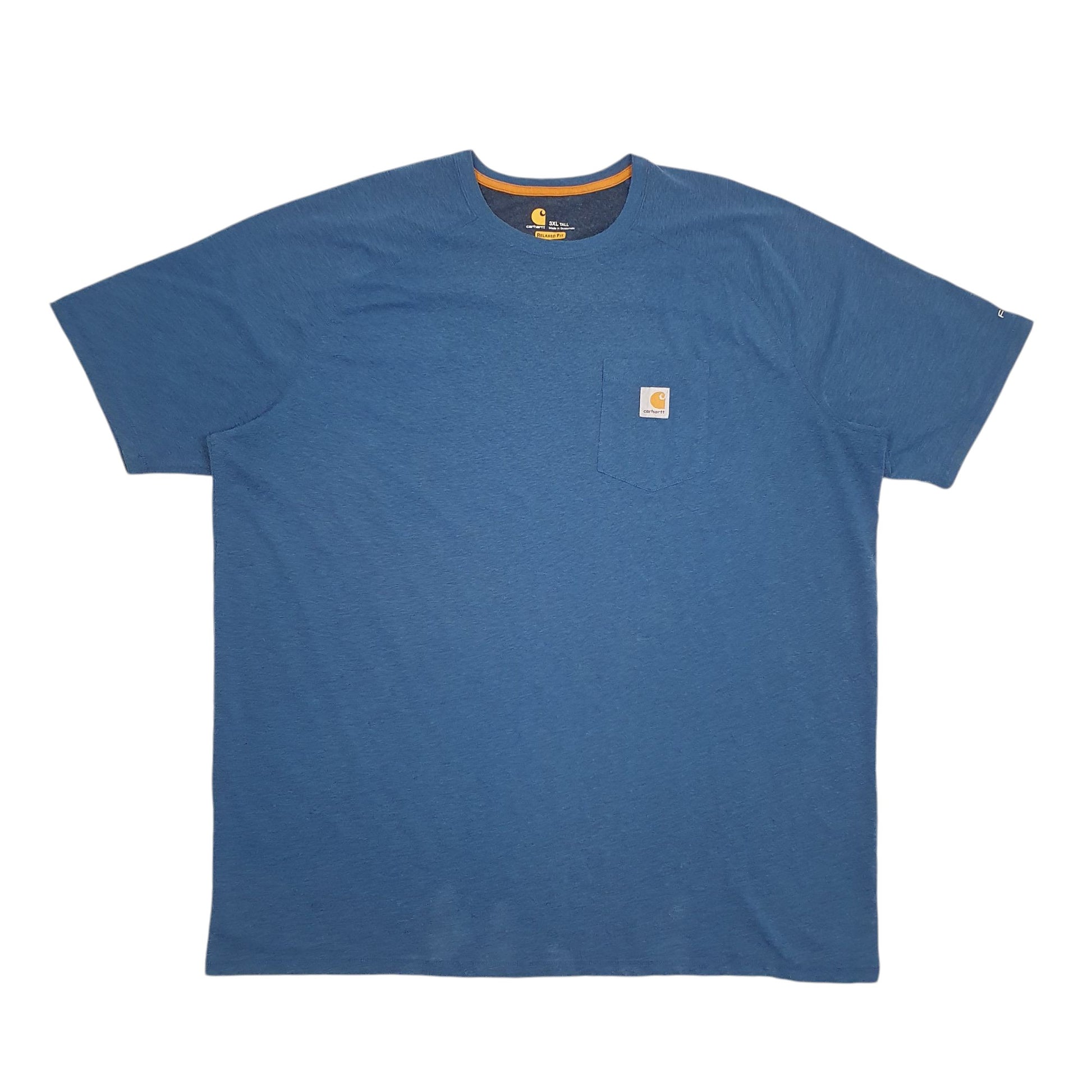Mens Blue Carhartt Relaxed Fit Short Sleeve T Shirt