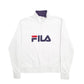 Womens White Fila Spellout Crewneck Jumper