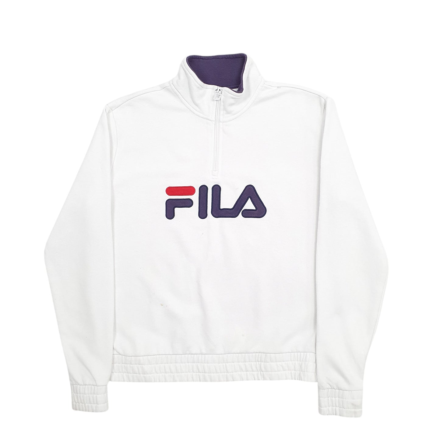 Womens White Fila Spellout Crewneck Jumper