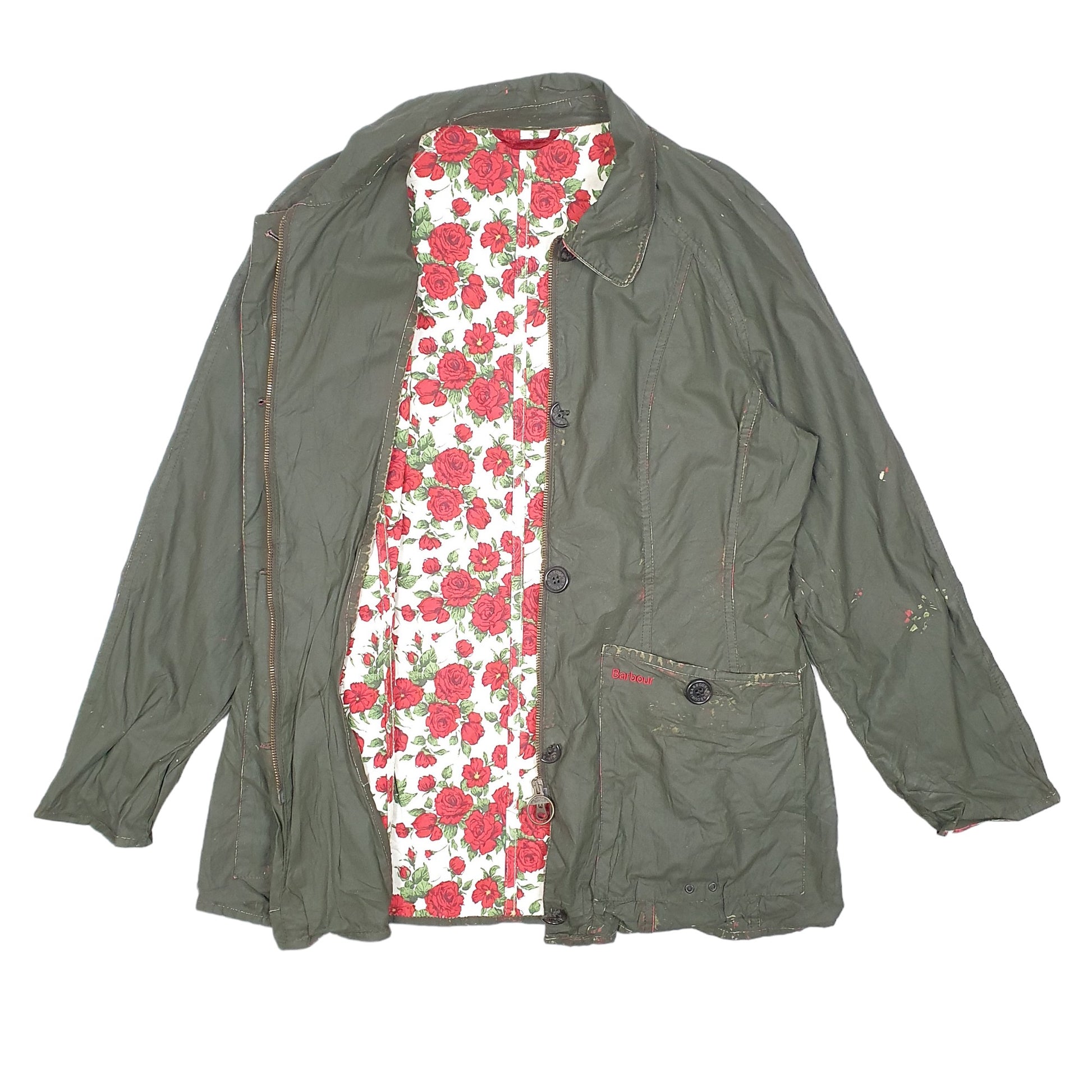 Womens Green Barbour Mary Shield Rose  Coat