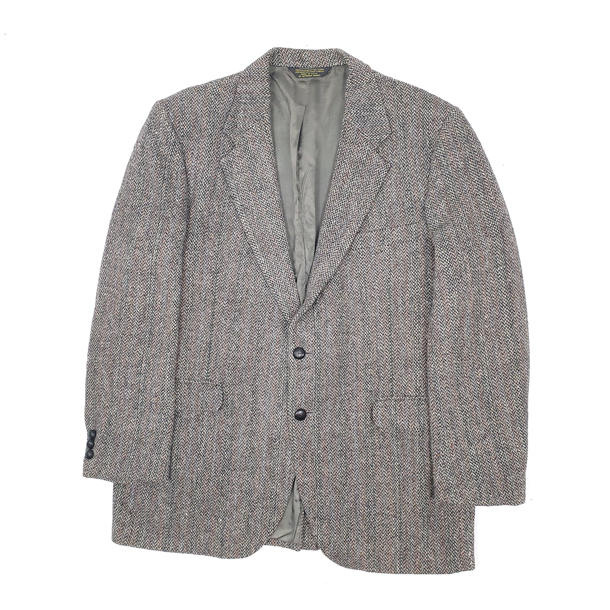 Mens Grey Eagle Clothes Harris Tweed  Coat