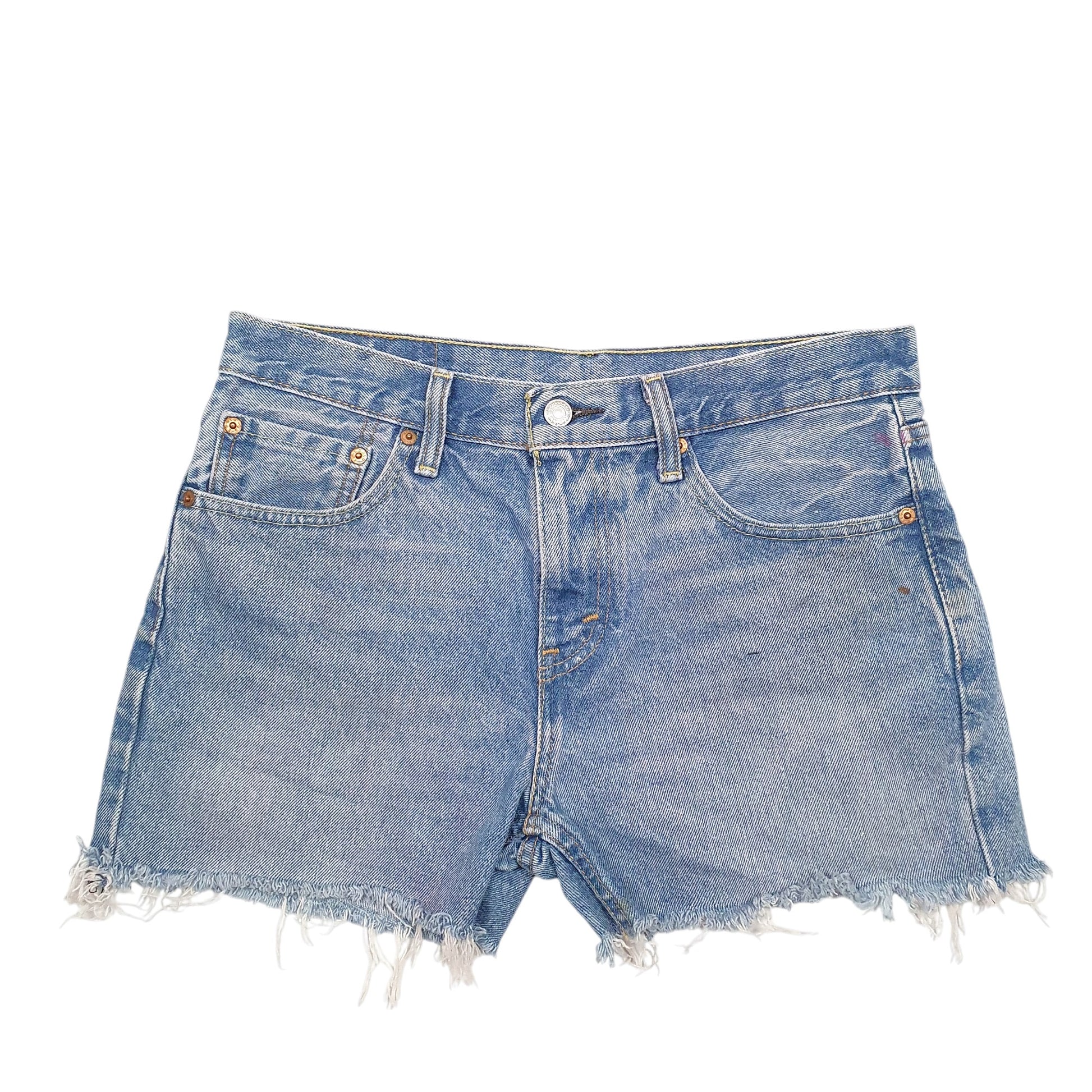 Womens Blue Levis Denim Jeans Jorts Cut-off Denim Shorts