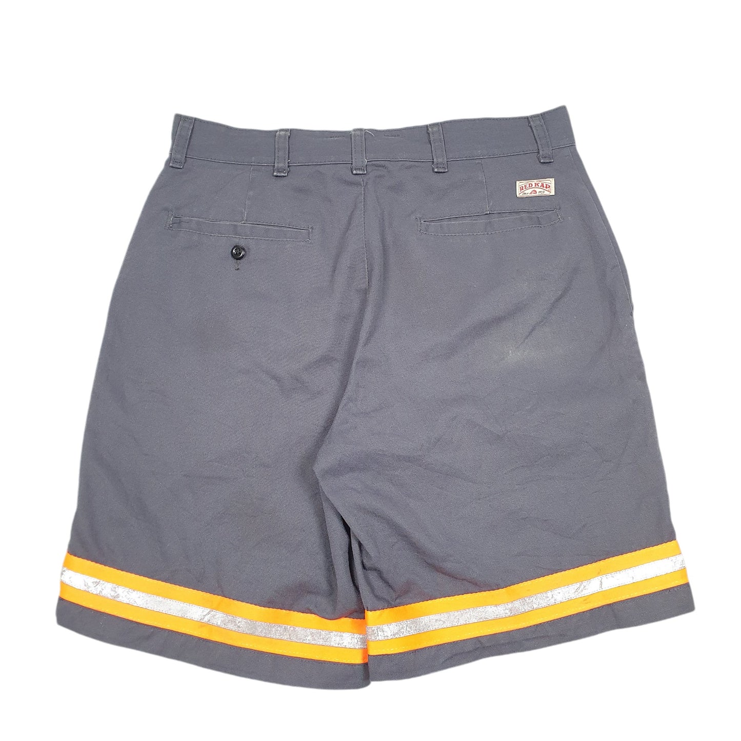 Mens Grey Red Kap Workwear USA High Vis Chino Shorts