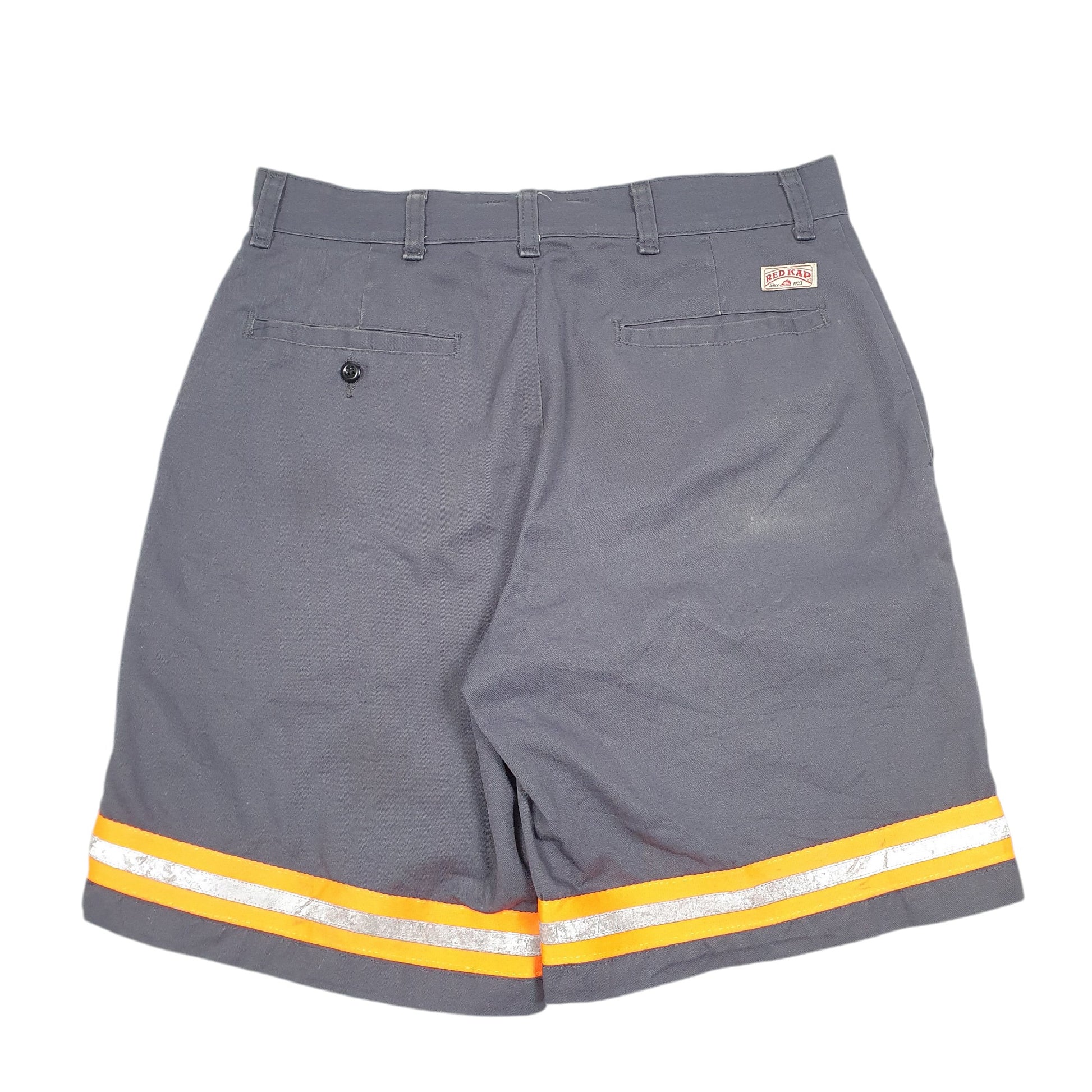 Mens Grey Red Kap Workwear USA High Vis Chino Shorts