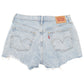 Womens Blue Levis 501 Jorts Hot Pants Disressed Denim Shorts