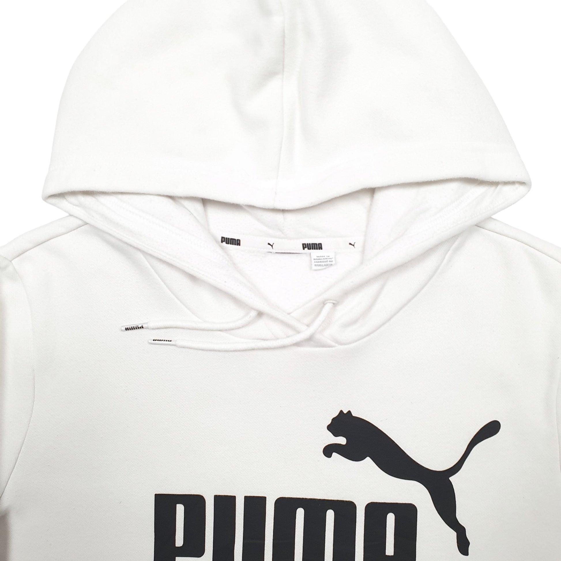 Womens White Puma Spellout Hoodie Jumper