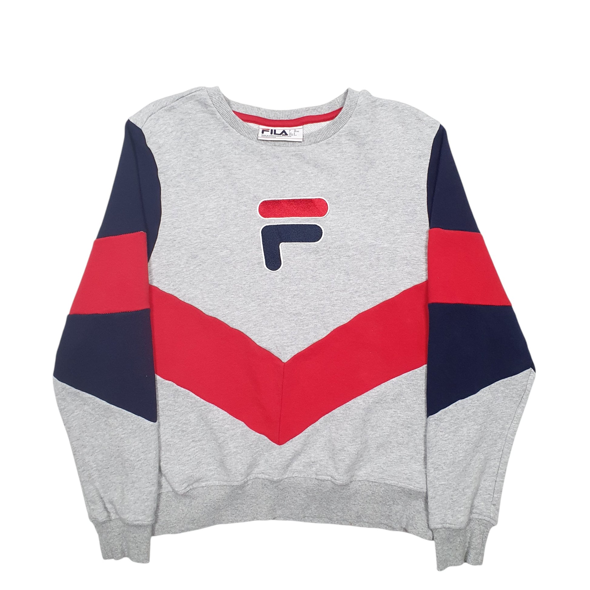 Womens Grey Fila Spellout Crewneck Jumper