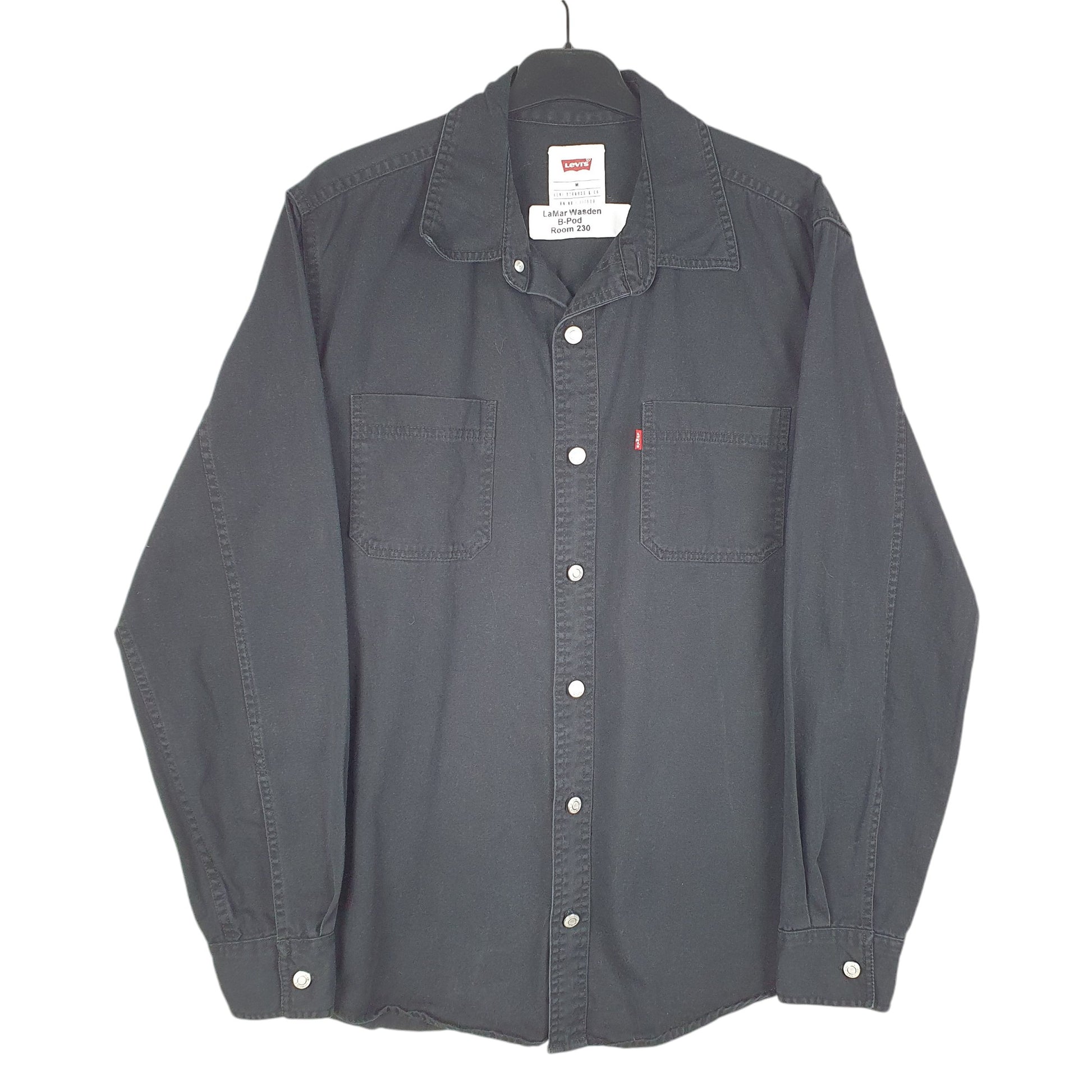 Mens Black Levis Denim Jeans Overshirt Shacket Long Sleeve Shirt