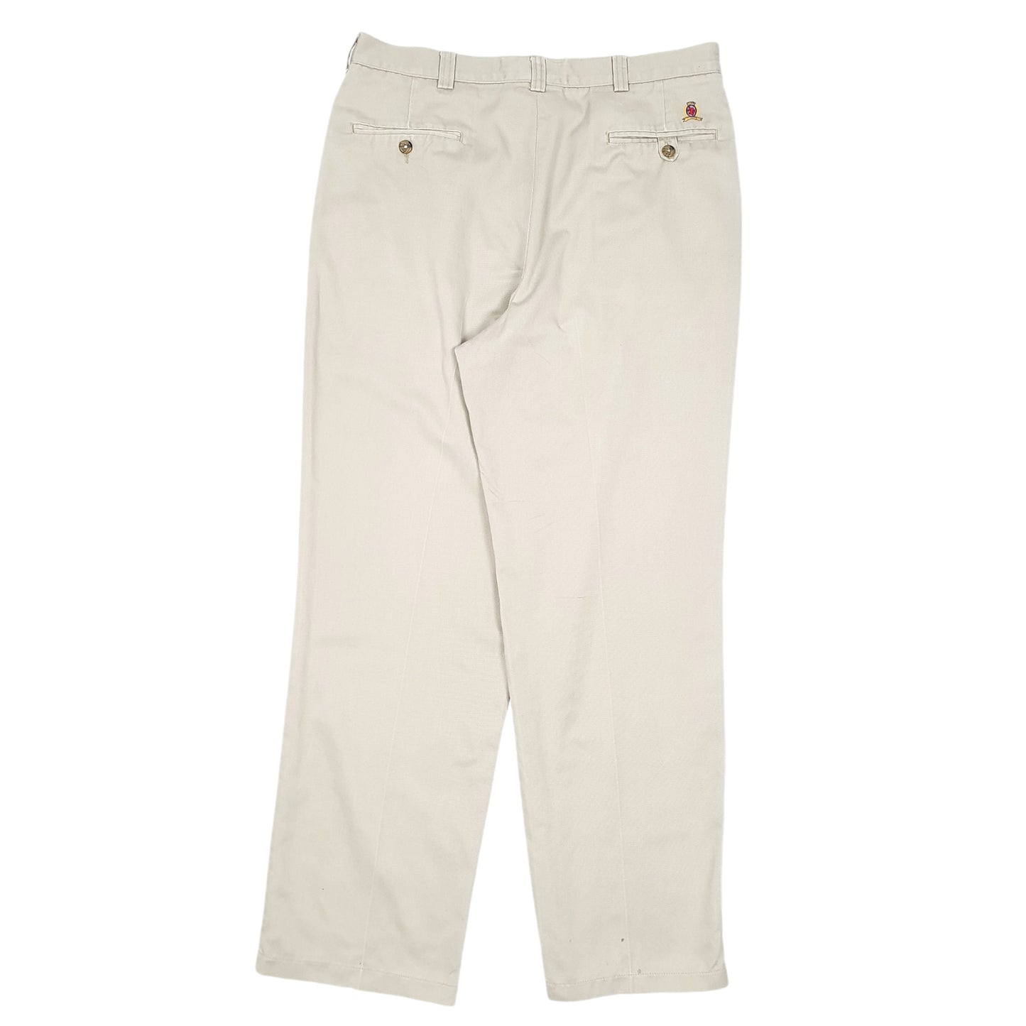 Mens Beige Tommy Hilfiger Double Pleated Chino Trousers