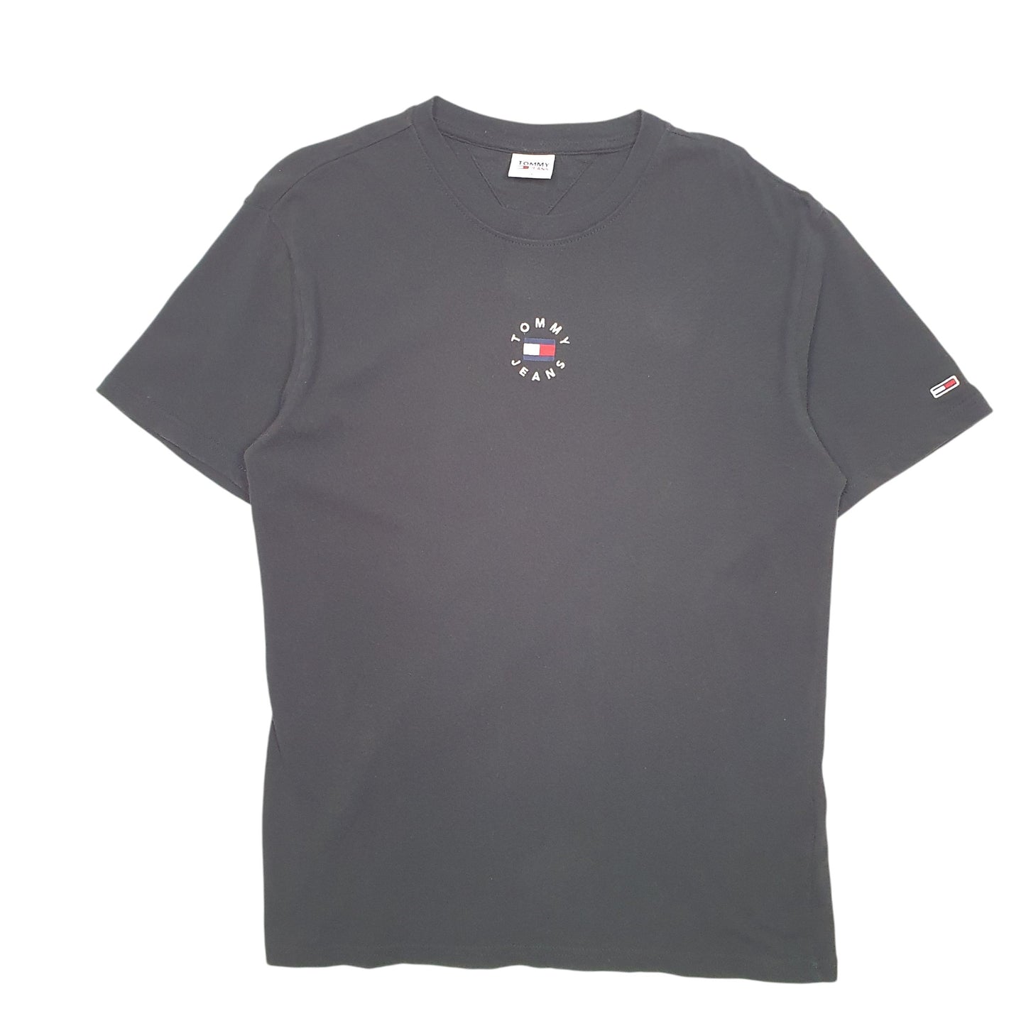 Mens Black Tommy Hilfiger Jeans Short Sleeve T Shirt
