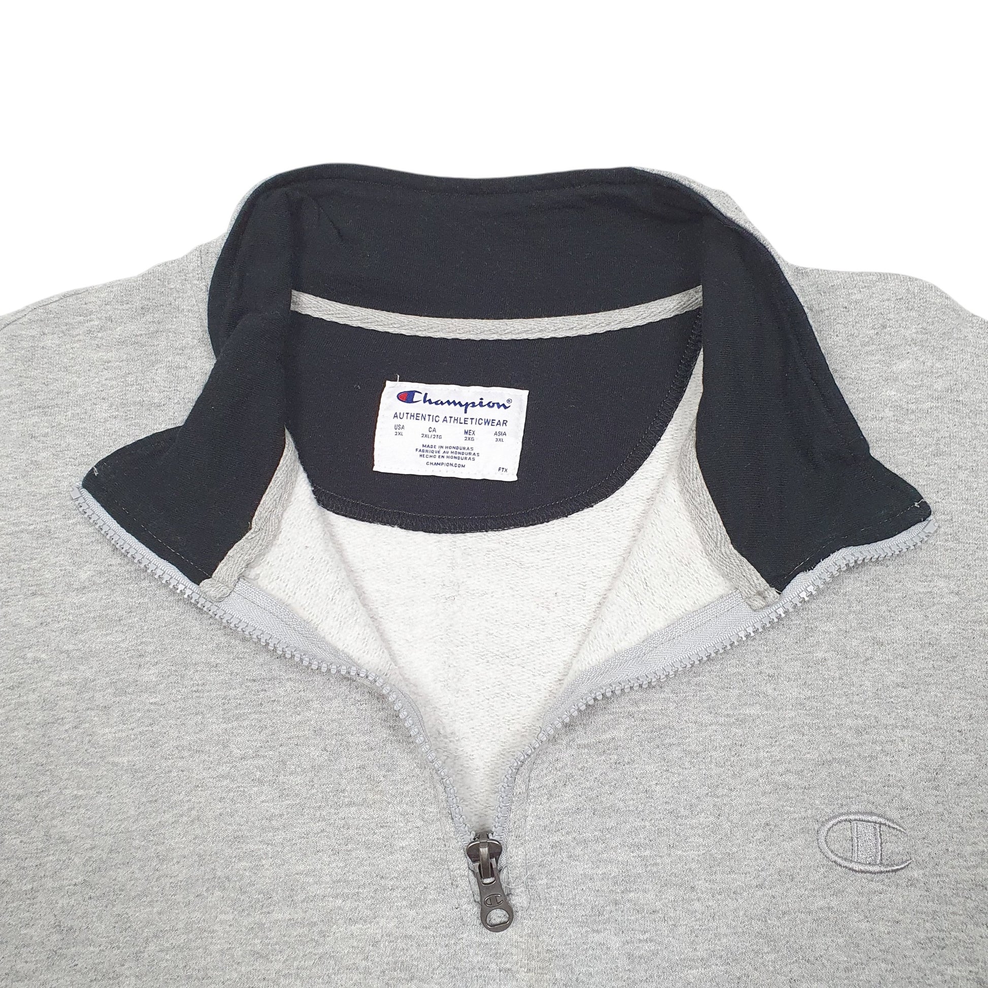 Mens Grey Champion  Quarter Zip Jumper