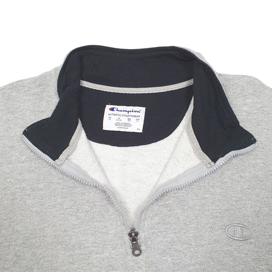 Mens Grey Champion  Quarter Zip Jumper