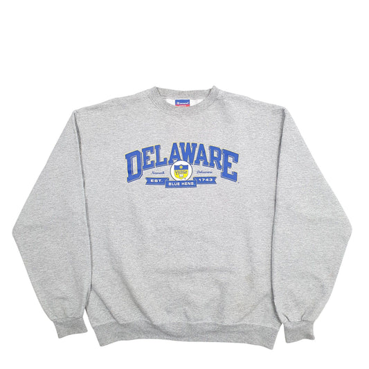 Womens Grey Champion Delaware Spellout Crewneck Jumper