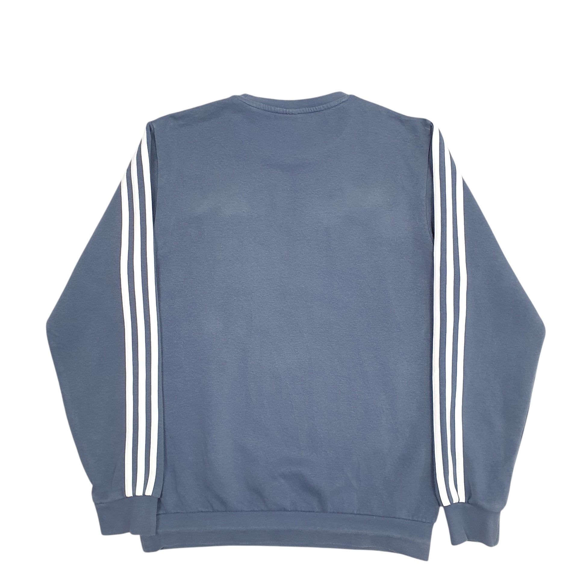 Mens Blue Adidas Spellout Crewneck Jumper