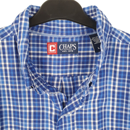 Mens Blue Chaps  Long Sleeve Shirt
