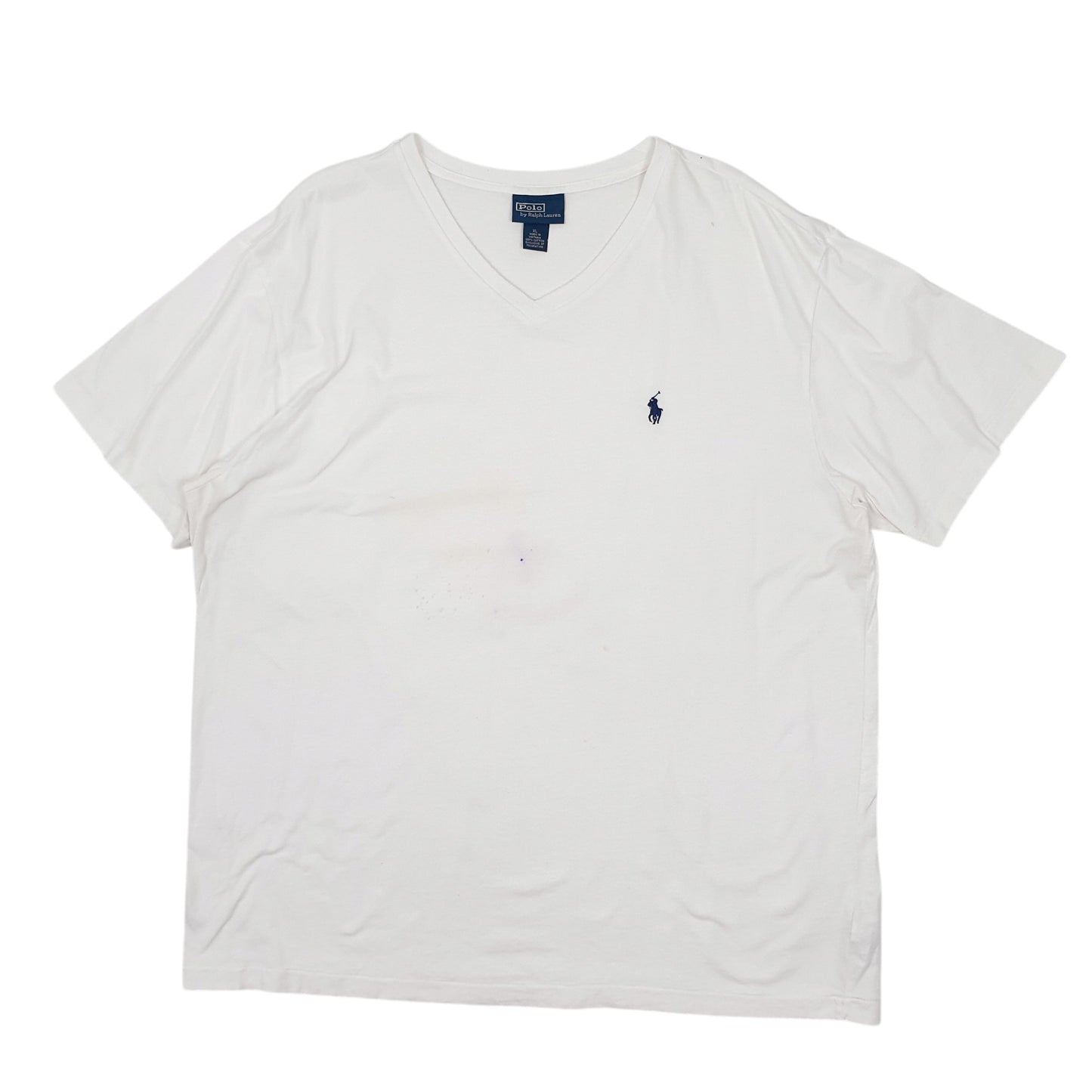 Mens White Polo Ralph Lauren V Neck Short Sleeve T Shirt