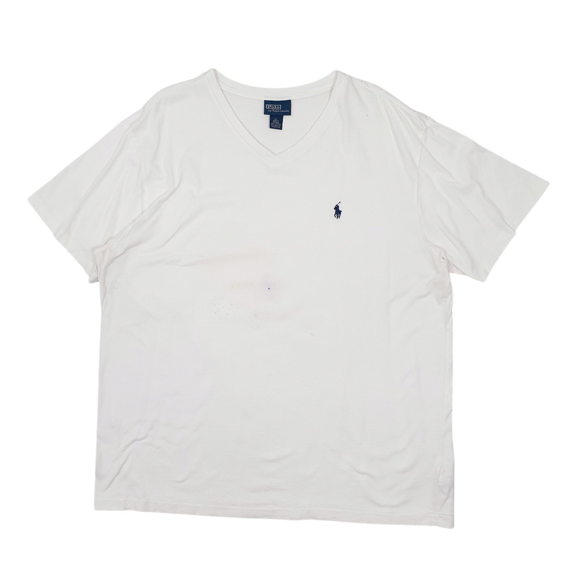 Mens White Polo Ralph Lauren V Neck Short Sleeve T Shirt