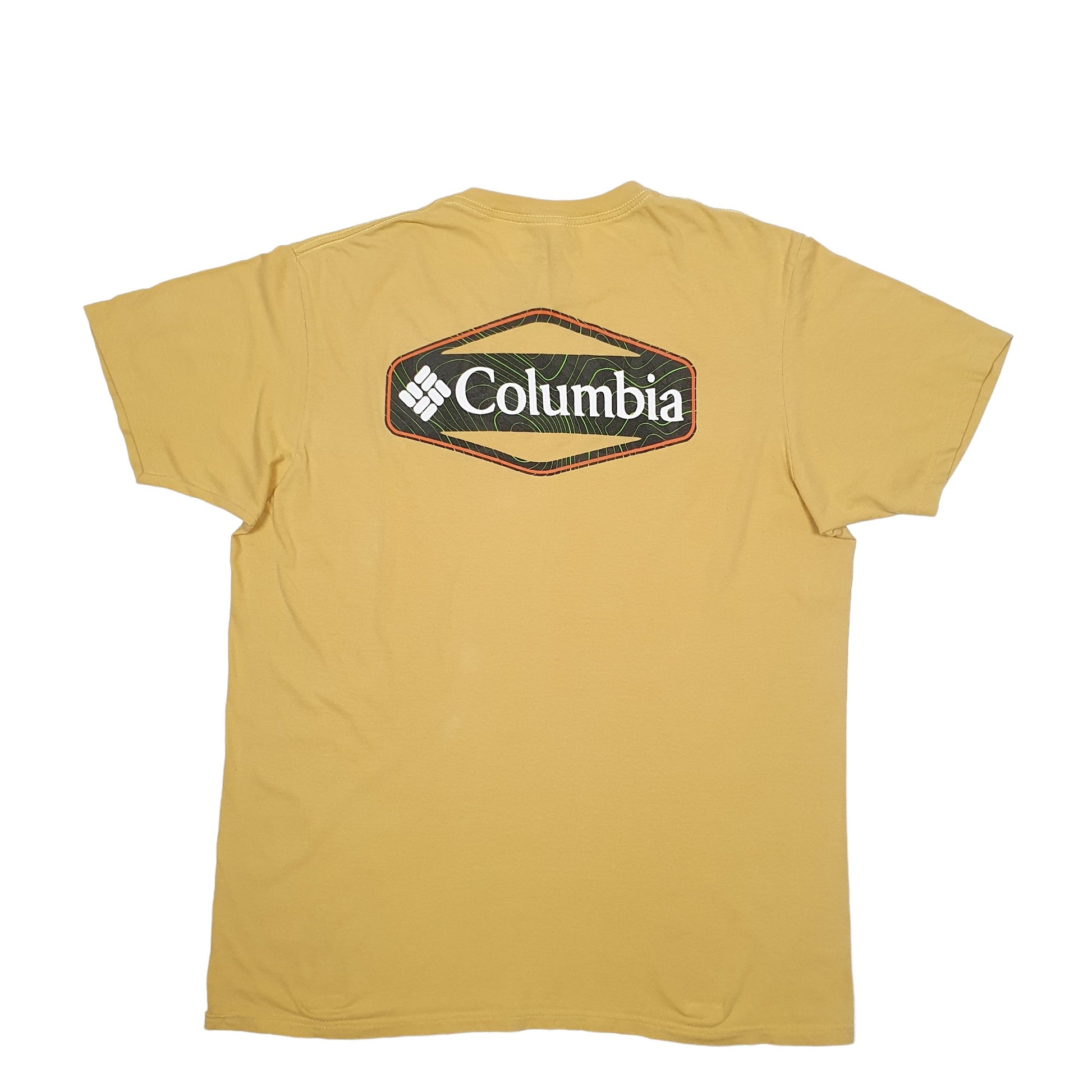 Mens Yellow Columbia Sportswear Spellout Short Sleeve T Shirt