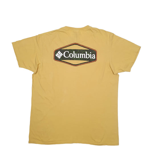 Mens Yellow Columbia Sportswear Spellout Short Sleeve T Shirt
