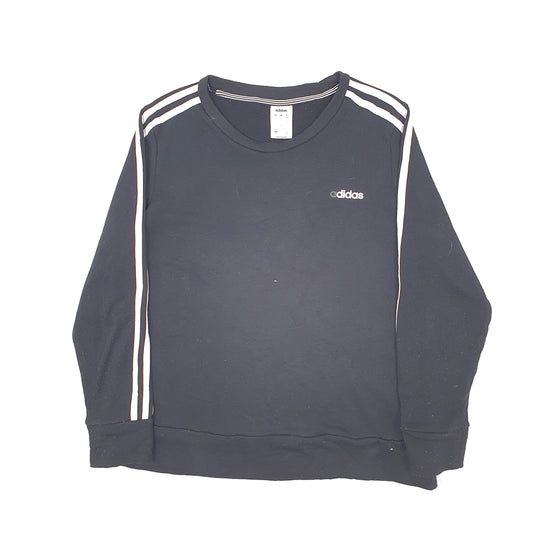 Womens Black Adidas  Crewneck Jumper