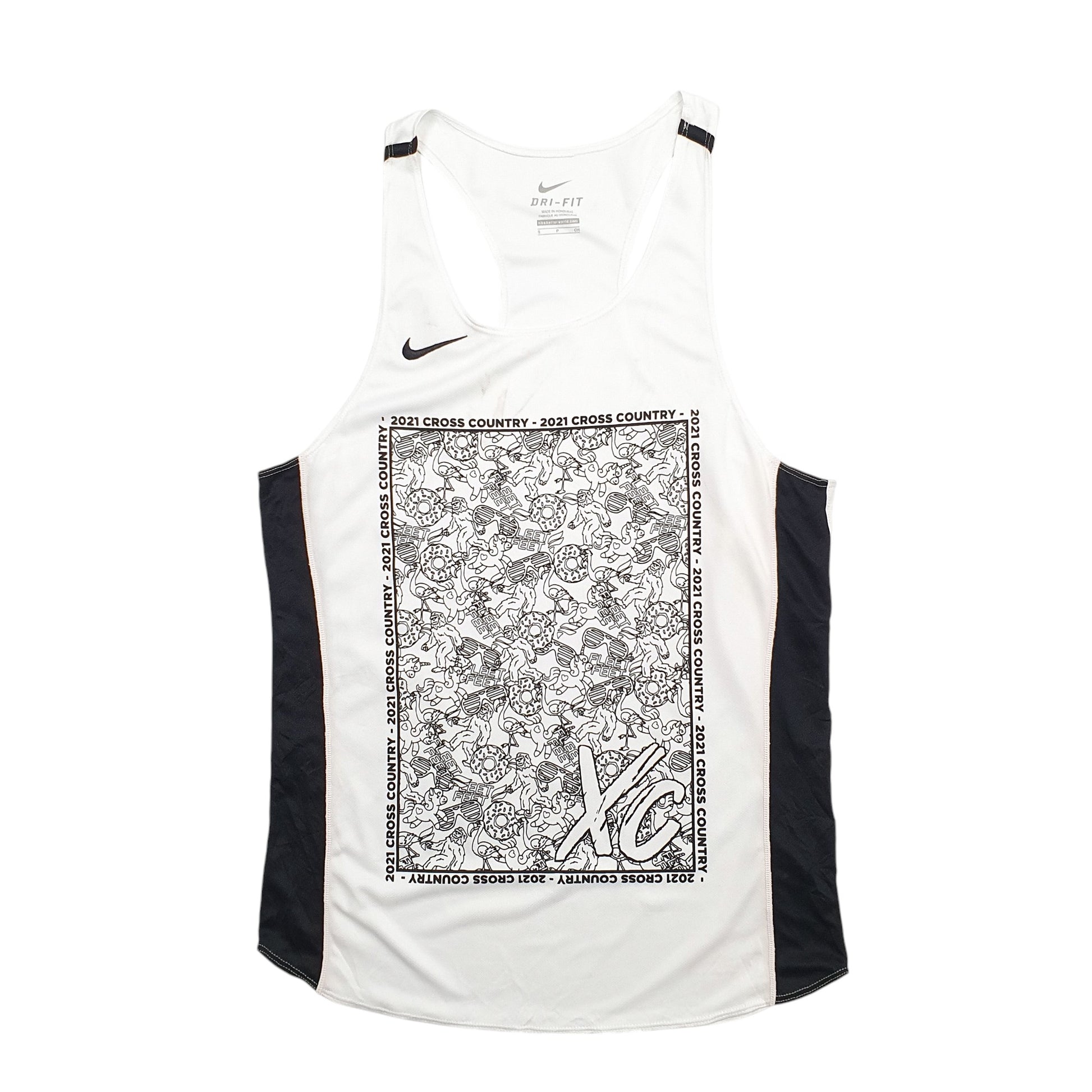 Womens White Nike Dri-Fit 2021 Cross Country Short Sleeve T Shirt