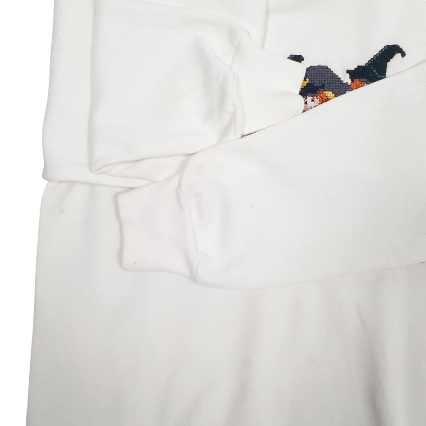 Mens White Unbranded Witches Flight Academy Crewneck Jumper