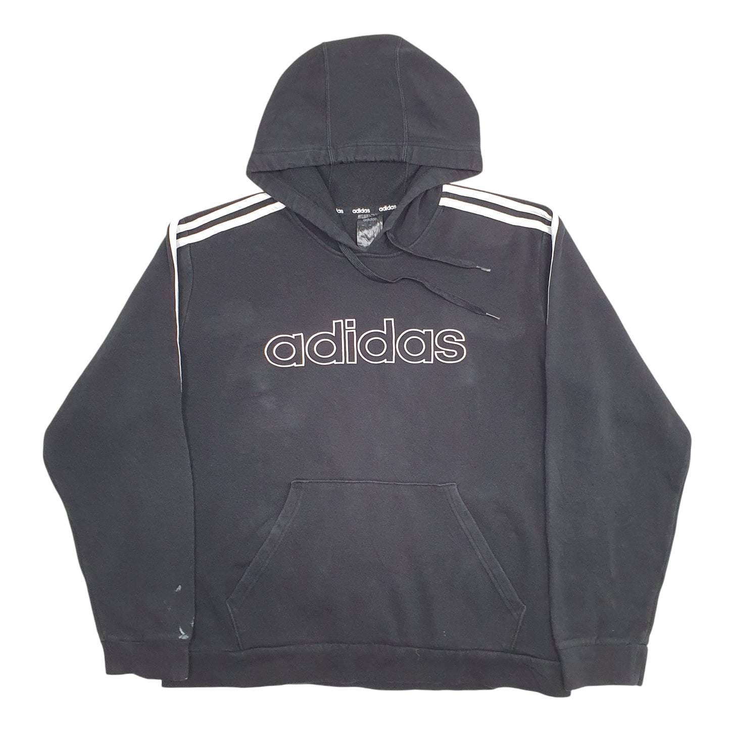 Mens Black Adidas Spellout Hoodie Jumper