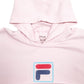 Mens Pink Fila Spellout Hoodie Jumper