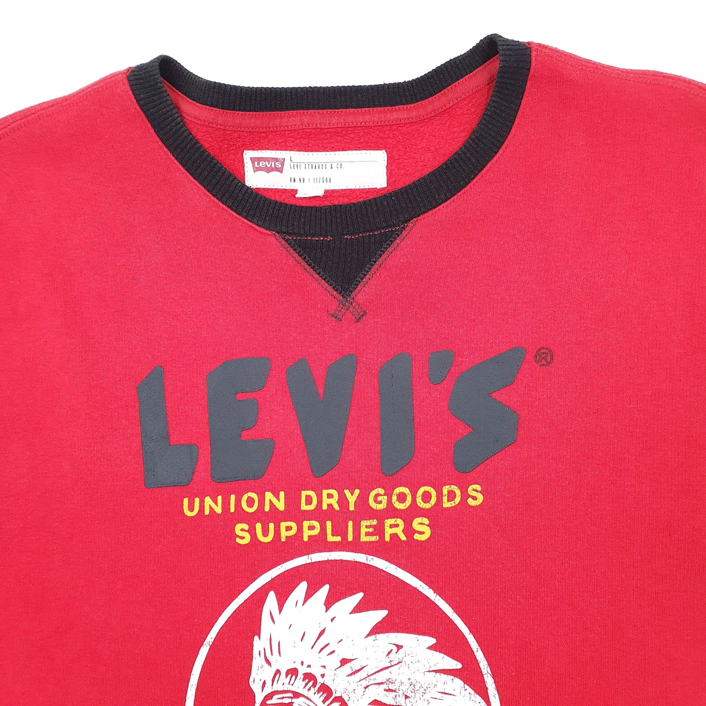 Mens Red Levis Union Made Crewneck Jumper