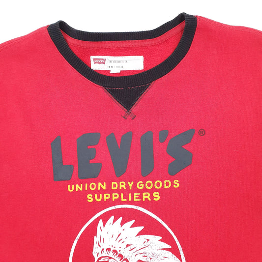 Mens Red Levis Union Made Crewneck Jumper
