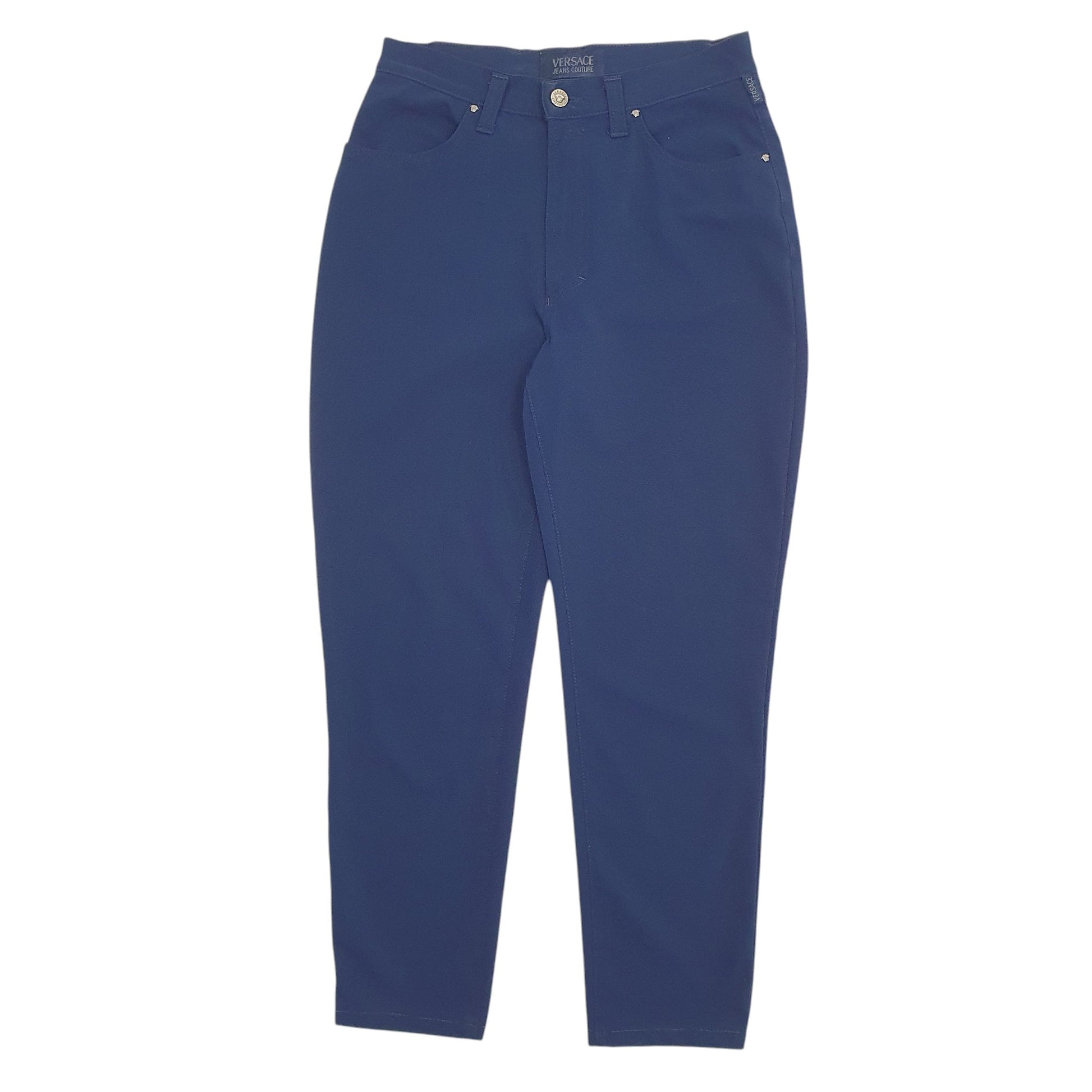 Womens Navy Versace Dress Trousers Chino Trousers