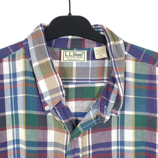 Mens Blue L.L.Bean Tall Vintage Made In USA Long Sleeve Shirt