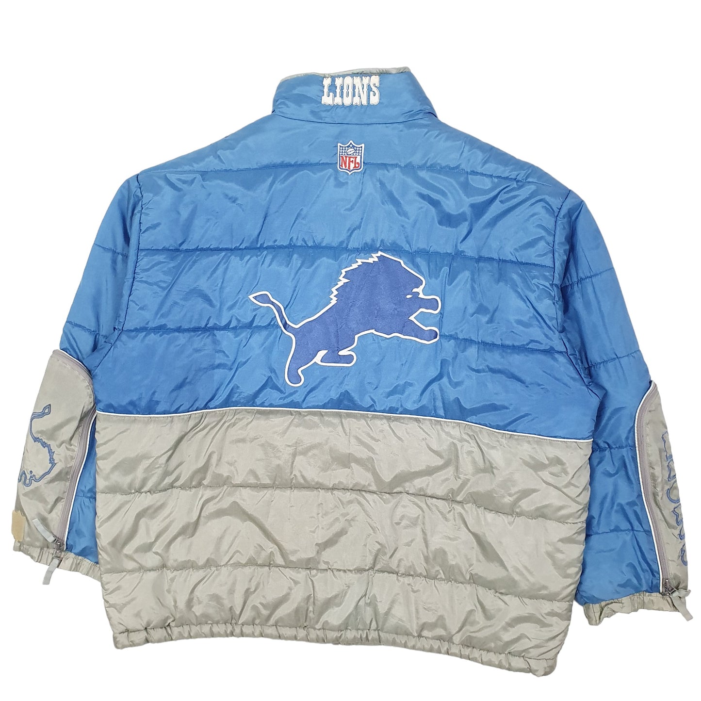 Mens Blue Reebok NFL Detroit Lions Vintage 90s  Coat