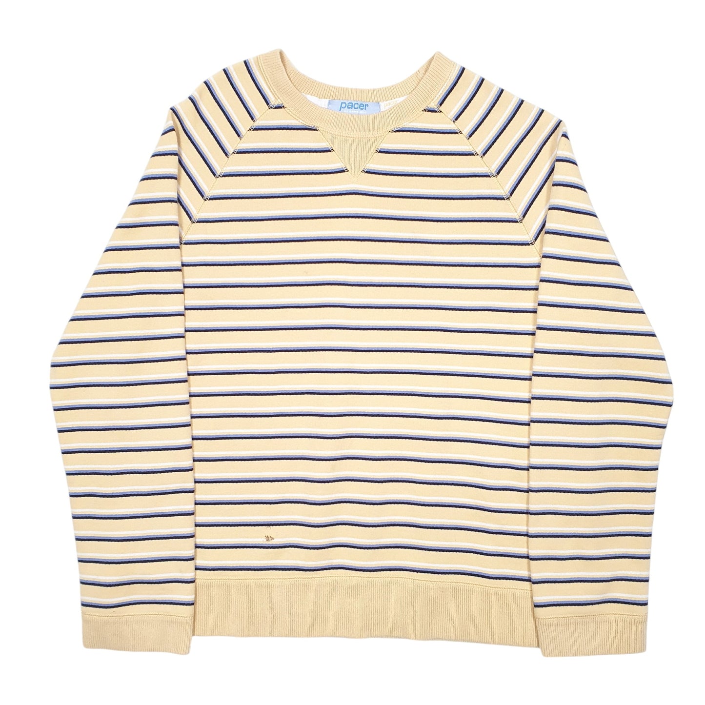 Womens Yellow Pacer Striped Karen Scott Raglan Crewneck Jumper