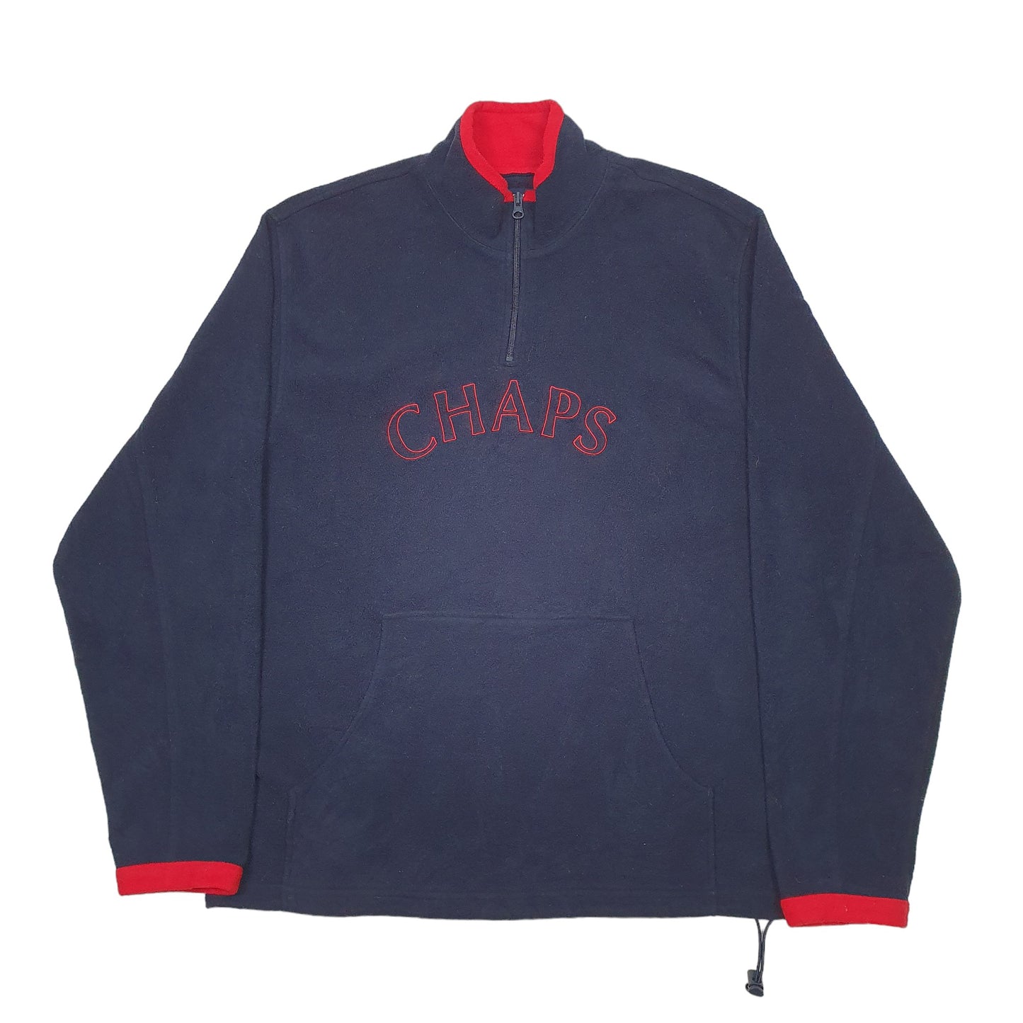 Mens Navy Chaps Spellout Quarter Zip Jumper