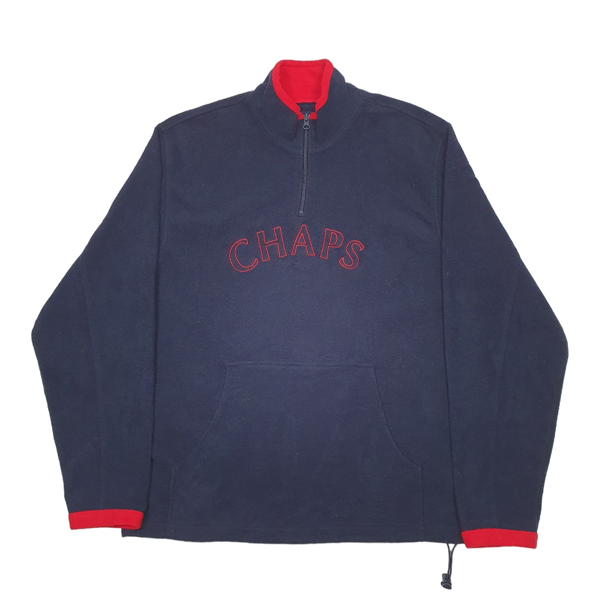 Mens Navy Chaps Spellout Quarter Zip Jumper