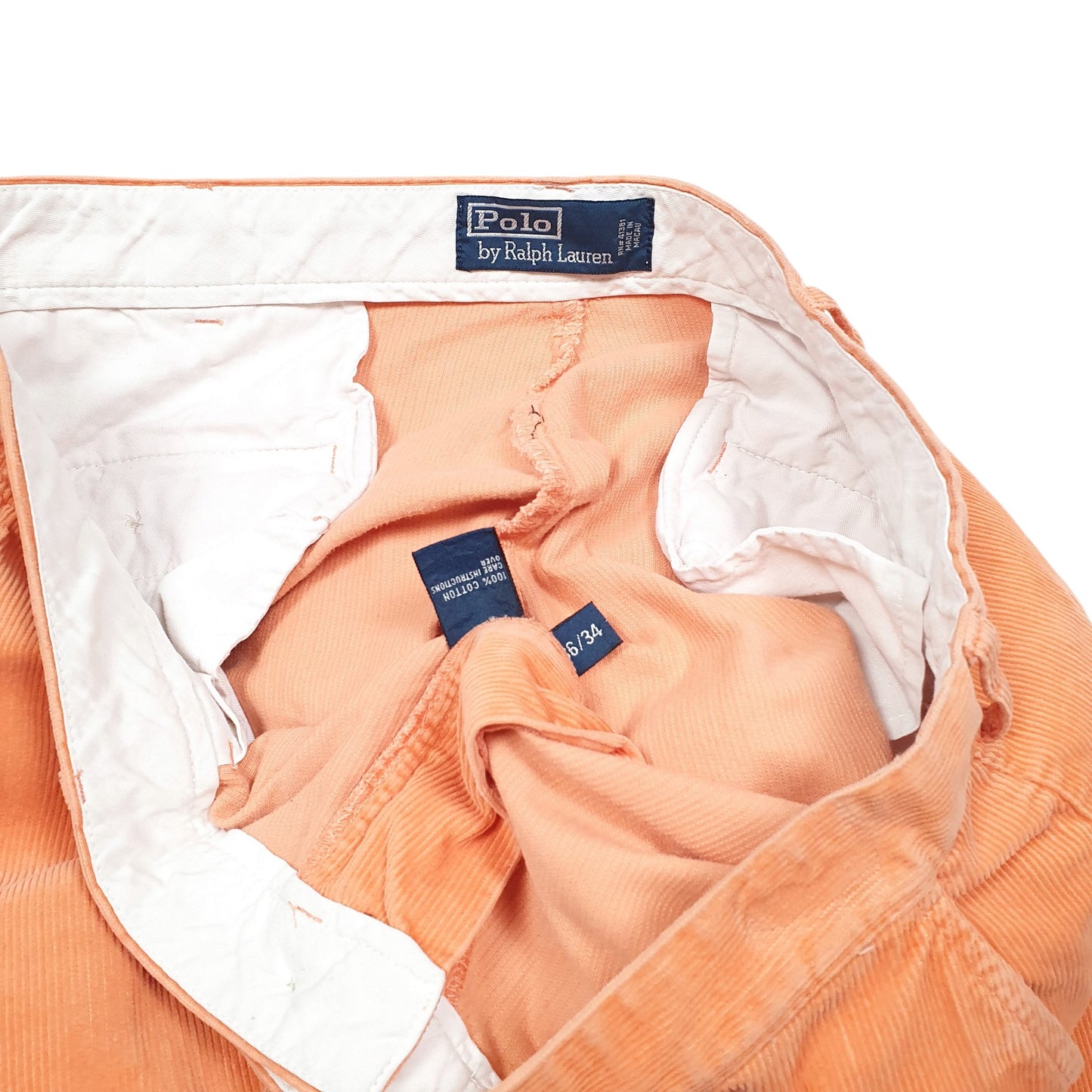 Mens Orange Polo Ralph Lauren  Corduroy Trousers