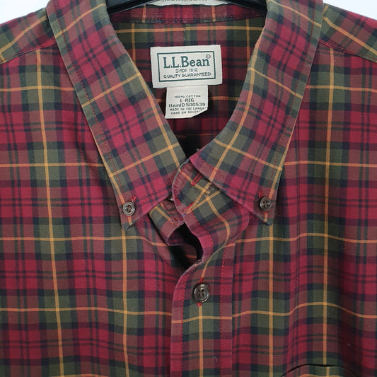 Mens Burgundy L.L.Bean  Long Sleeve Shirt