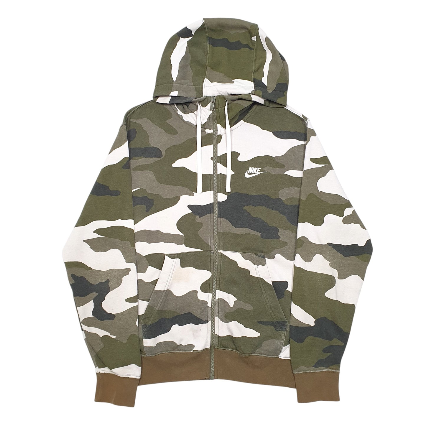 Mens Khaki Nike Hoodie Camouflage Full Zip Jumper