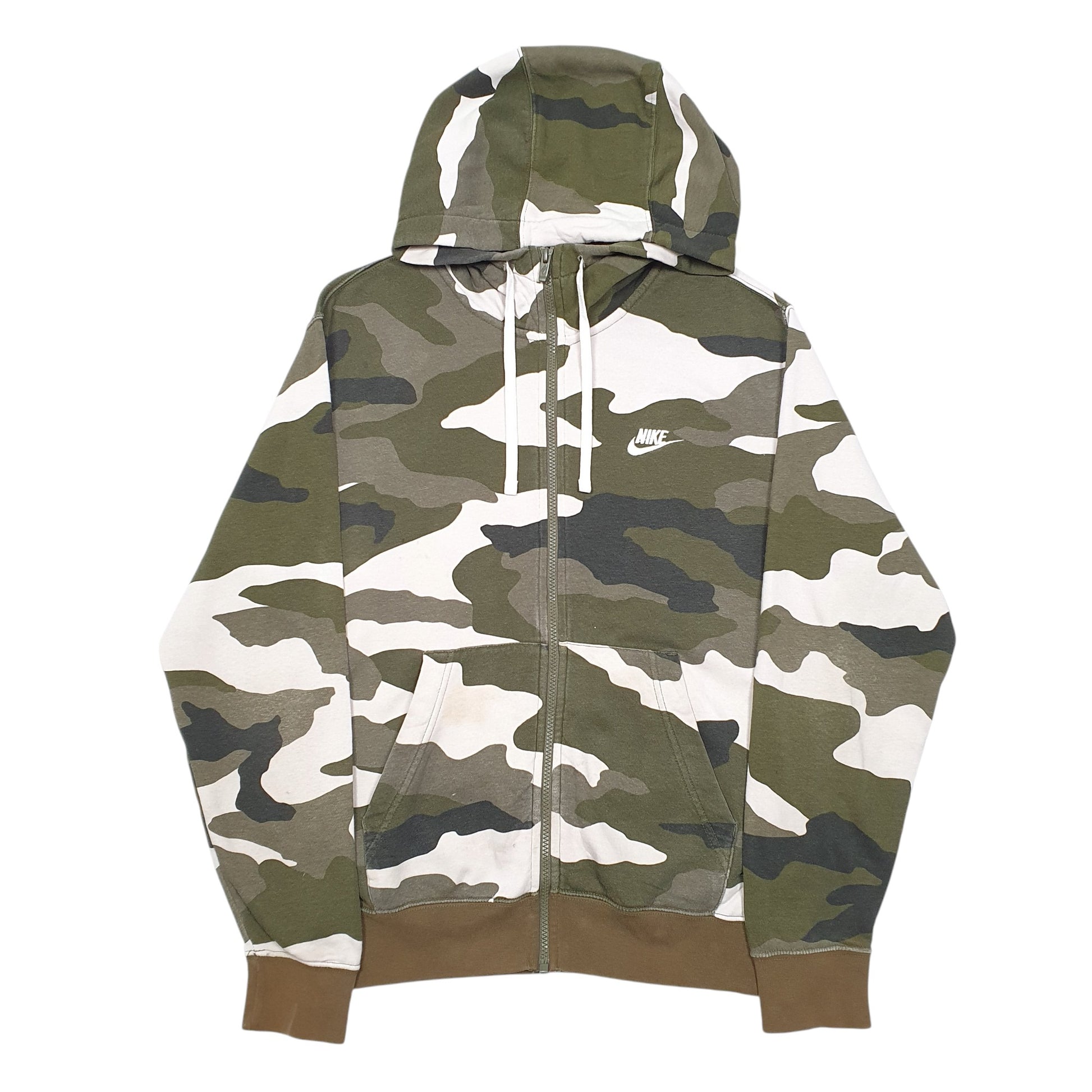 Mens Khaki Nike Hoodie Camouflage Full Zip Jumper