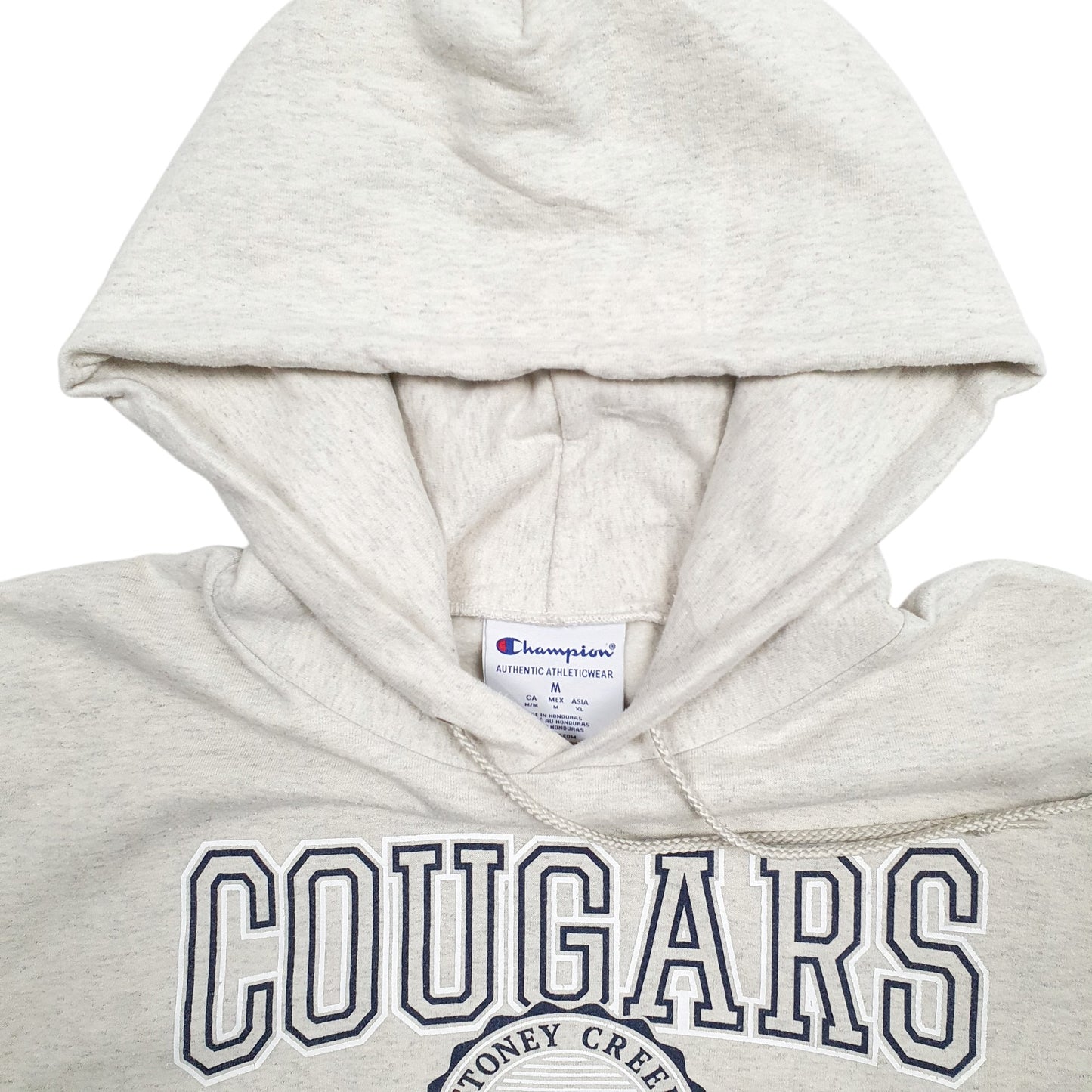 Mens Grey Champion Cougars Spellout Hoodie Jumper