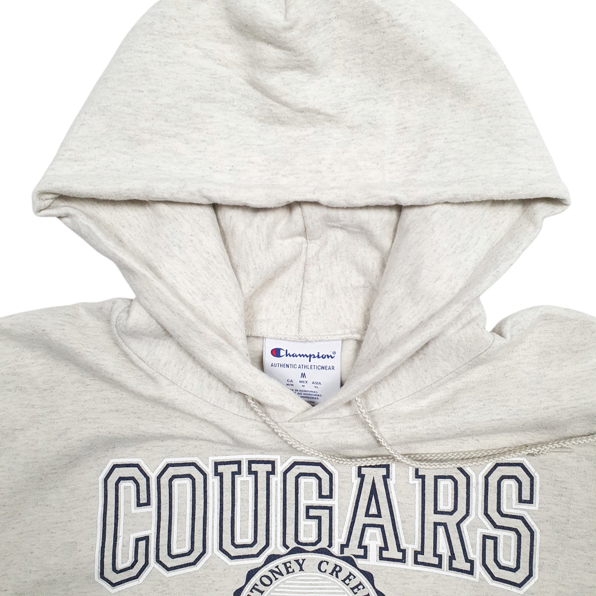 Mens Grey Champion Cougars Spellout Hoodie Jumper