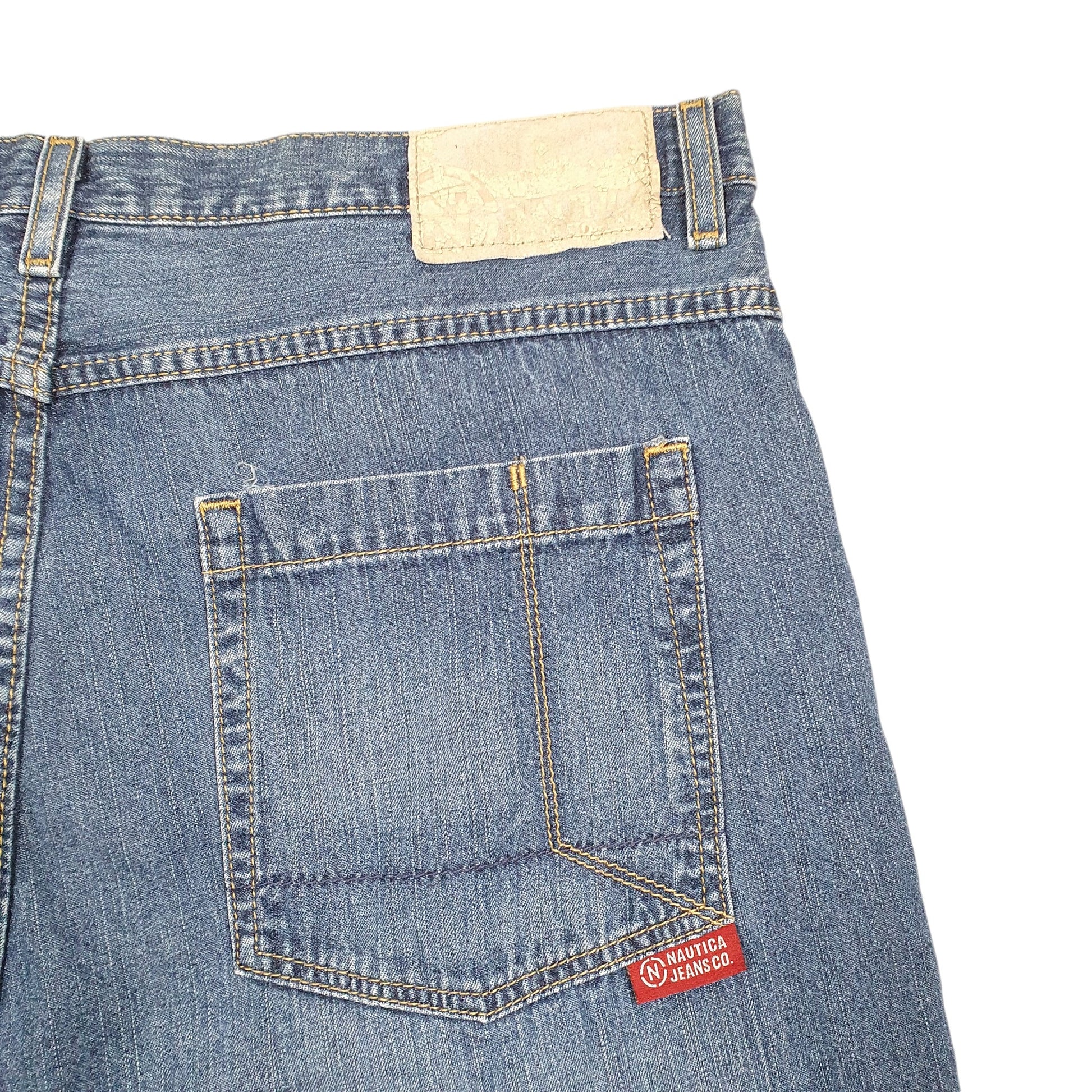 Mens Blue Nautica Baggy Jean Jorts Denim Shorts