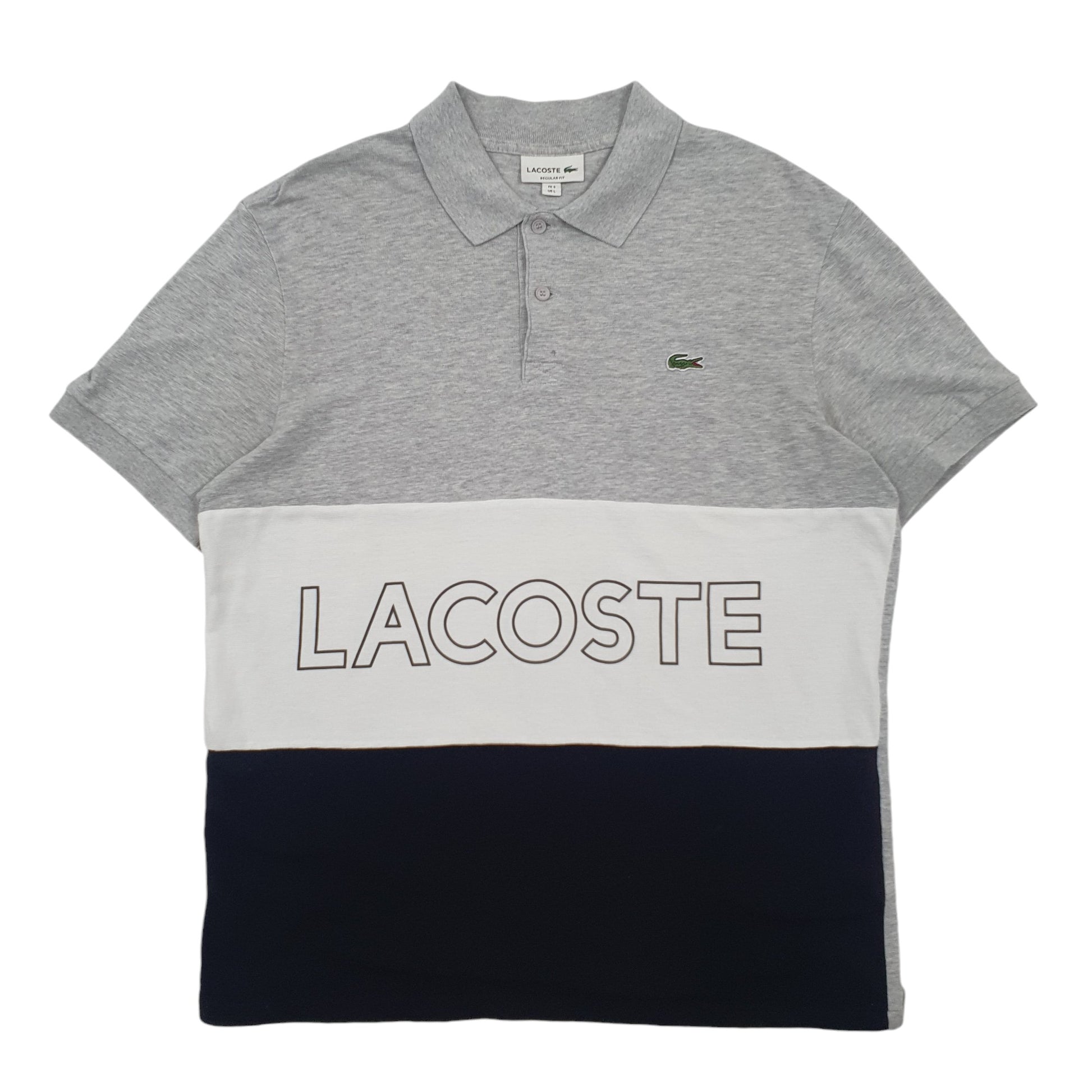 Mens Grey Lacoste  Short Sleeve Polo Shirt