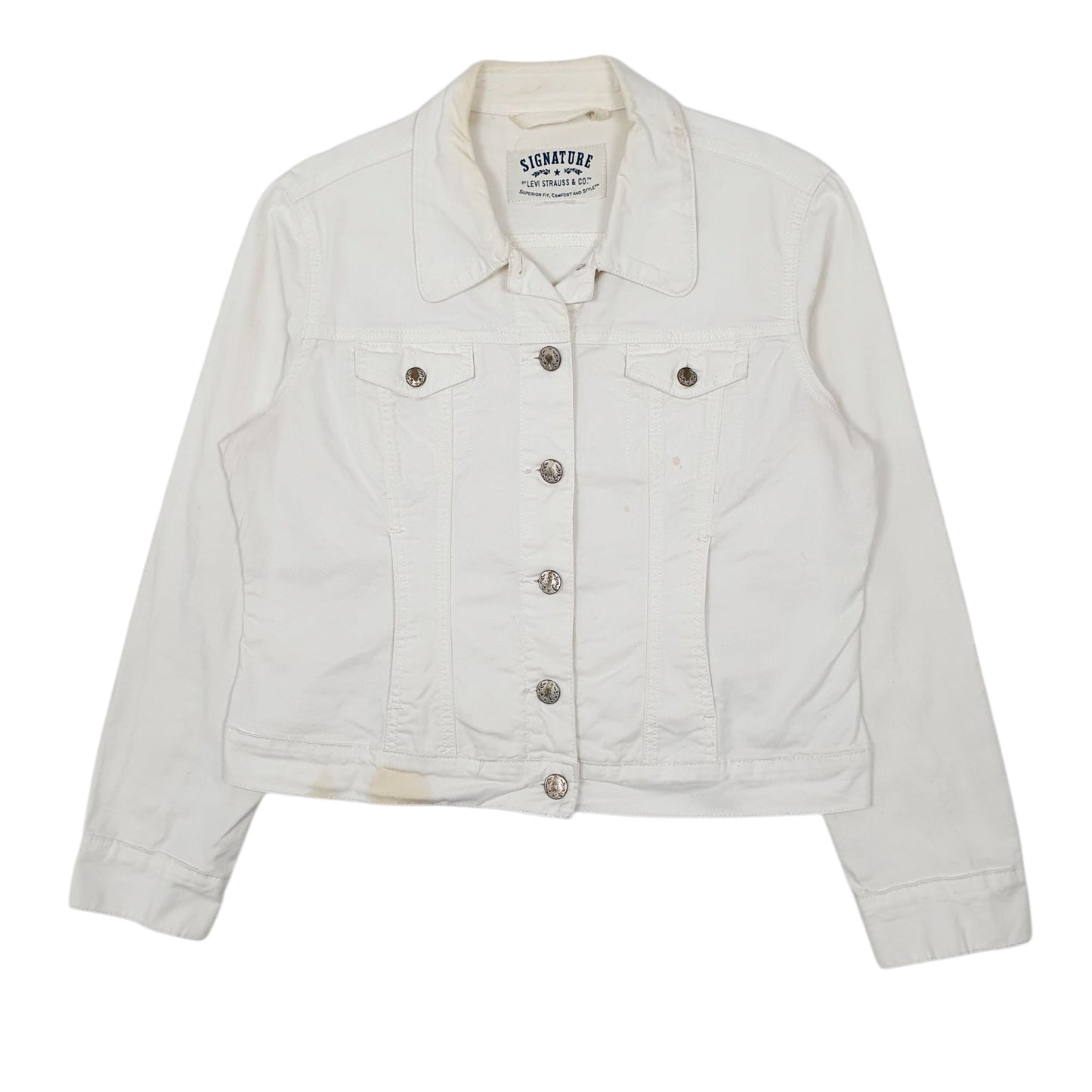 Womens White Levis Signature Trucker  Coat