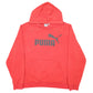 Mens Red Puma Spellout Hoodie Jumper