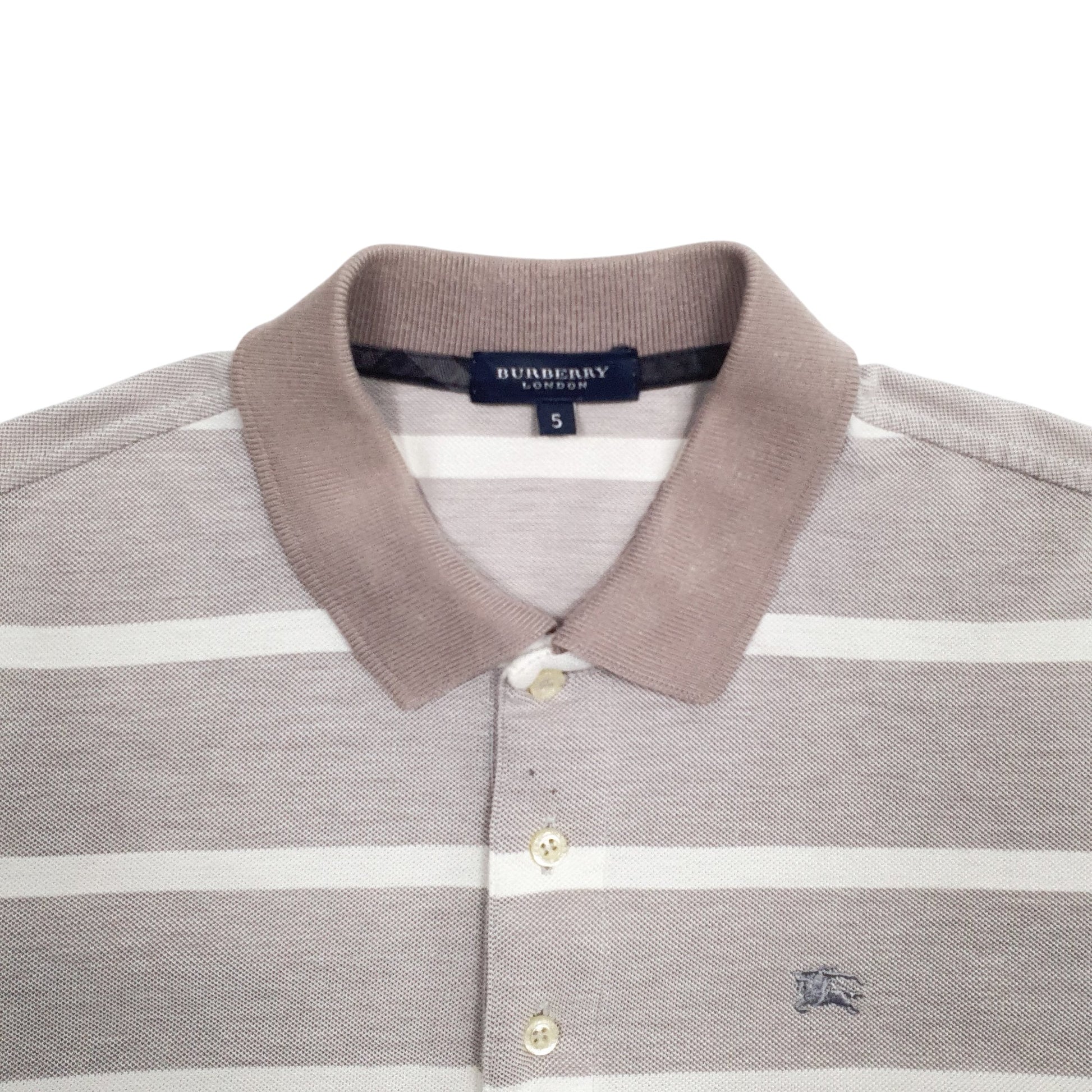 Mens Grey Burberry London Short Sleeve Polo Shirt